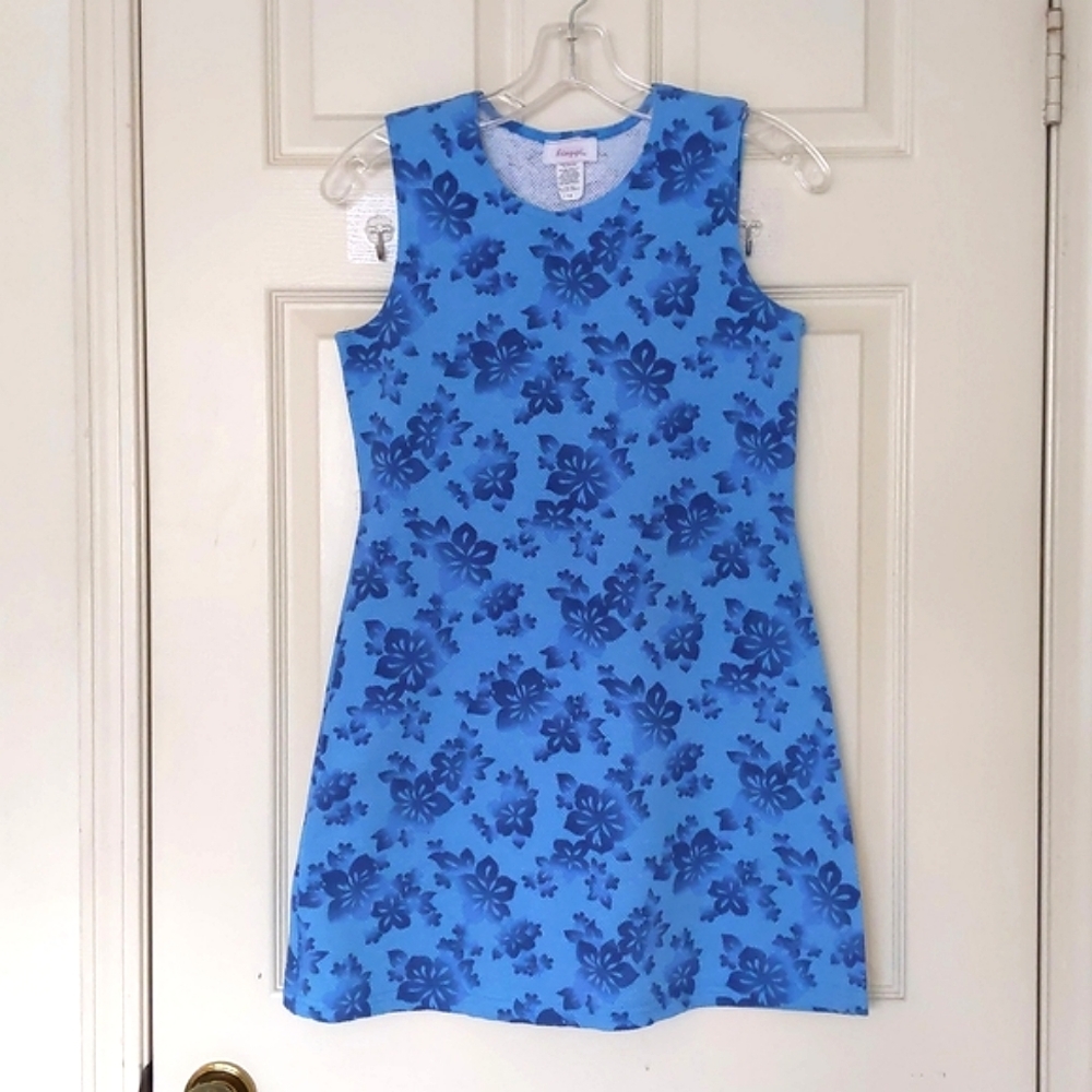 NWOT. Girl's Cotton Blended Stretchable Sleeveless Floral Summer Dress.